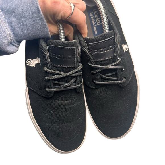 Polo Ralph Lauren Men's Classic Faxon Black Canvas Sneaker Sz 10 D Preppy Retro - Picture 4 of 16